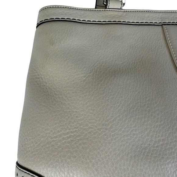 COACH Hampton Sand Beige Pebbled Leather Tassel Satchel Handbag 5031 - Picture 11 of 15